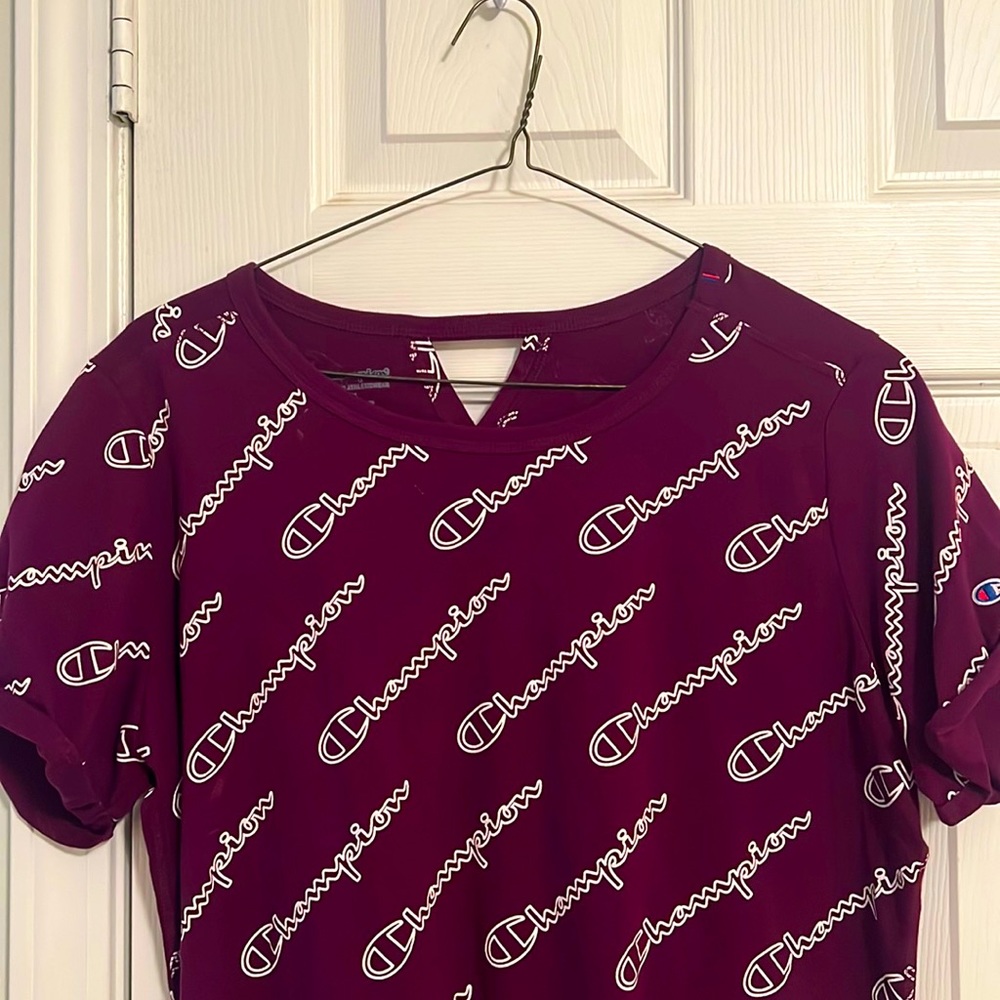 Champion cuffed sleeve logo shirt